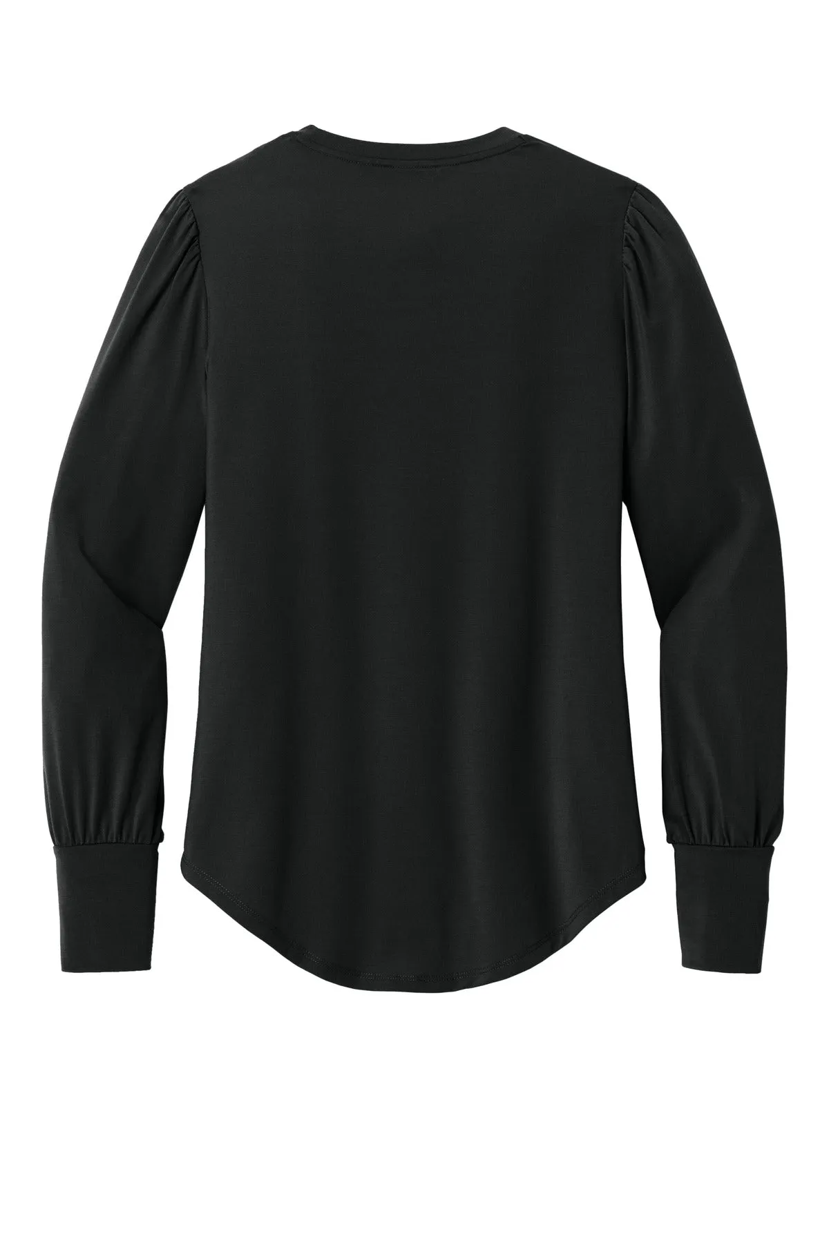 Mercer Mettle Women's Stretch Jersey Long Sleeve Blouson Top MM1019 Deep Black
