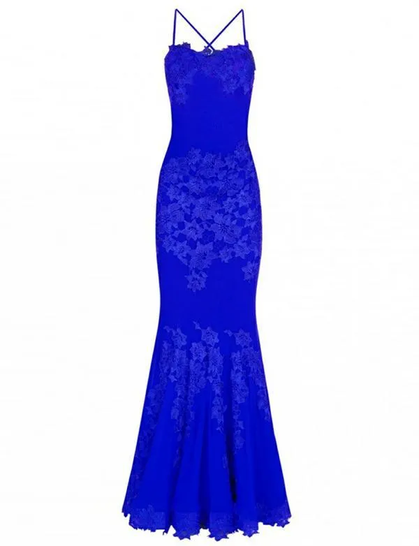 Mermaid Spaghetti Straps Pink/Blue Satin Evening Dresses,Cheap Prom Dresses,PDY0566