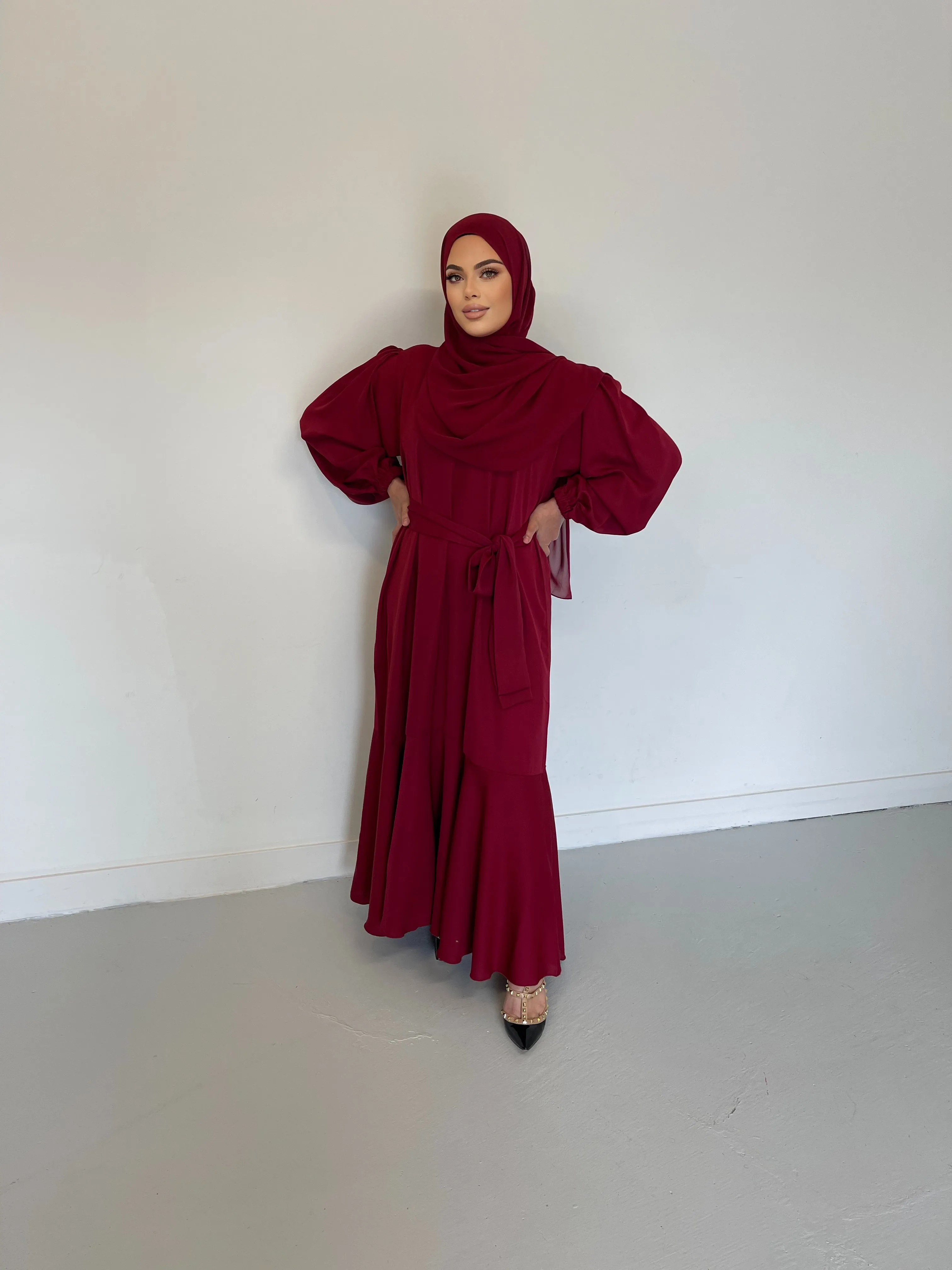 Milan Lux Dress  - Dark Red