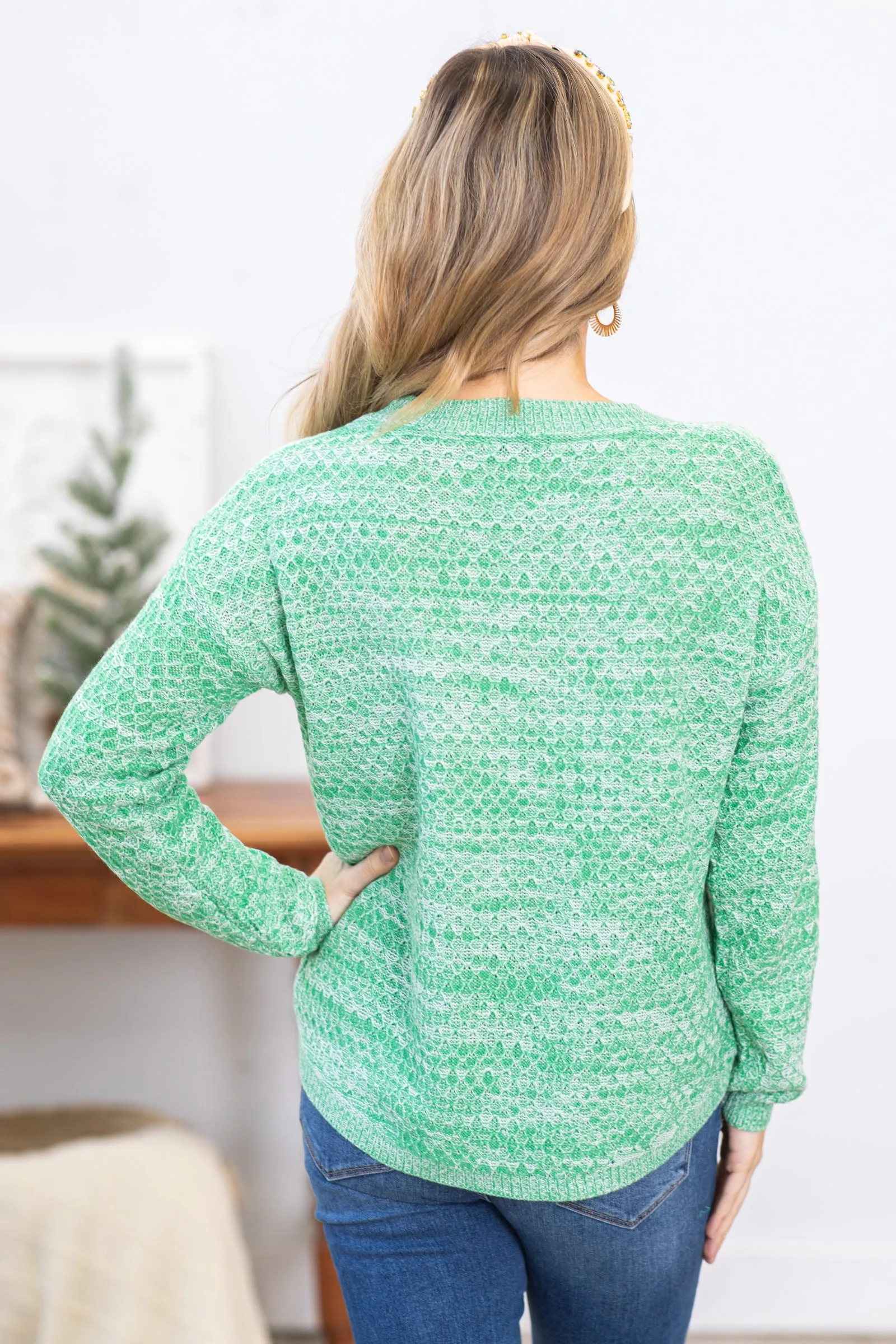 Mint Space Dyed Pullover Sweater
