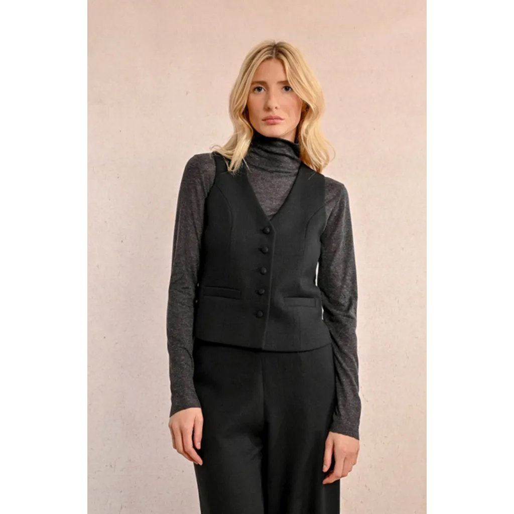 Molly Bracken Sleeveless Vest - Black
