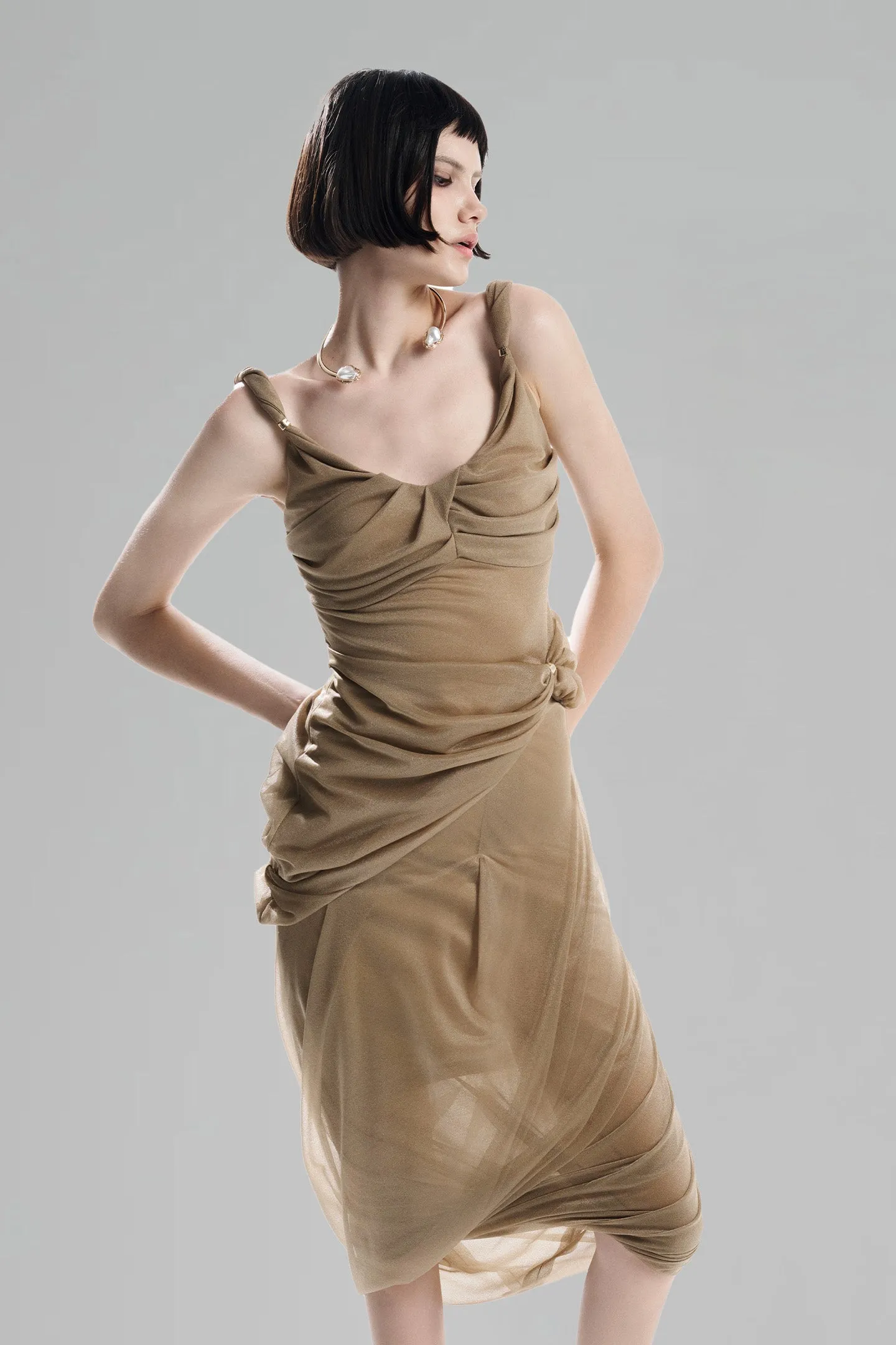 MUST HAVE • Chocolate Asymmetrical Wrap Top