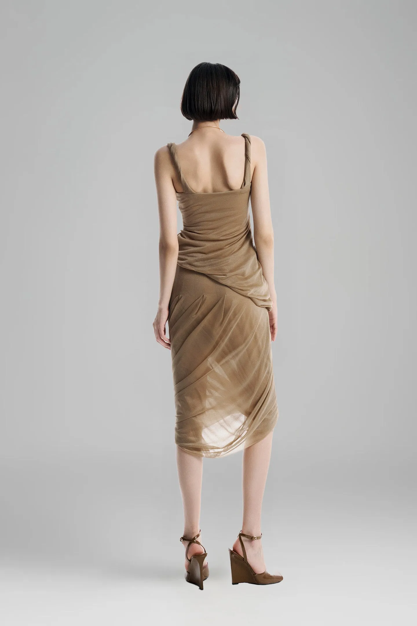 MUST HAVE • Chocolate Asymmetrical Wrap Top