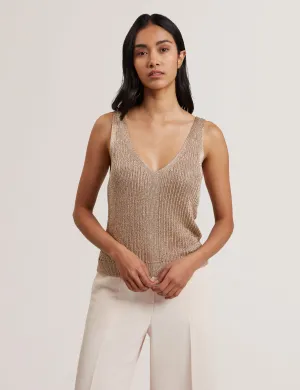 Myylie Chainmail Knitted Vest Gold