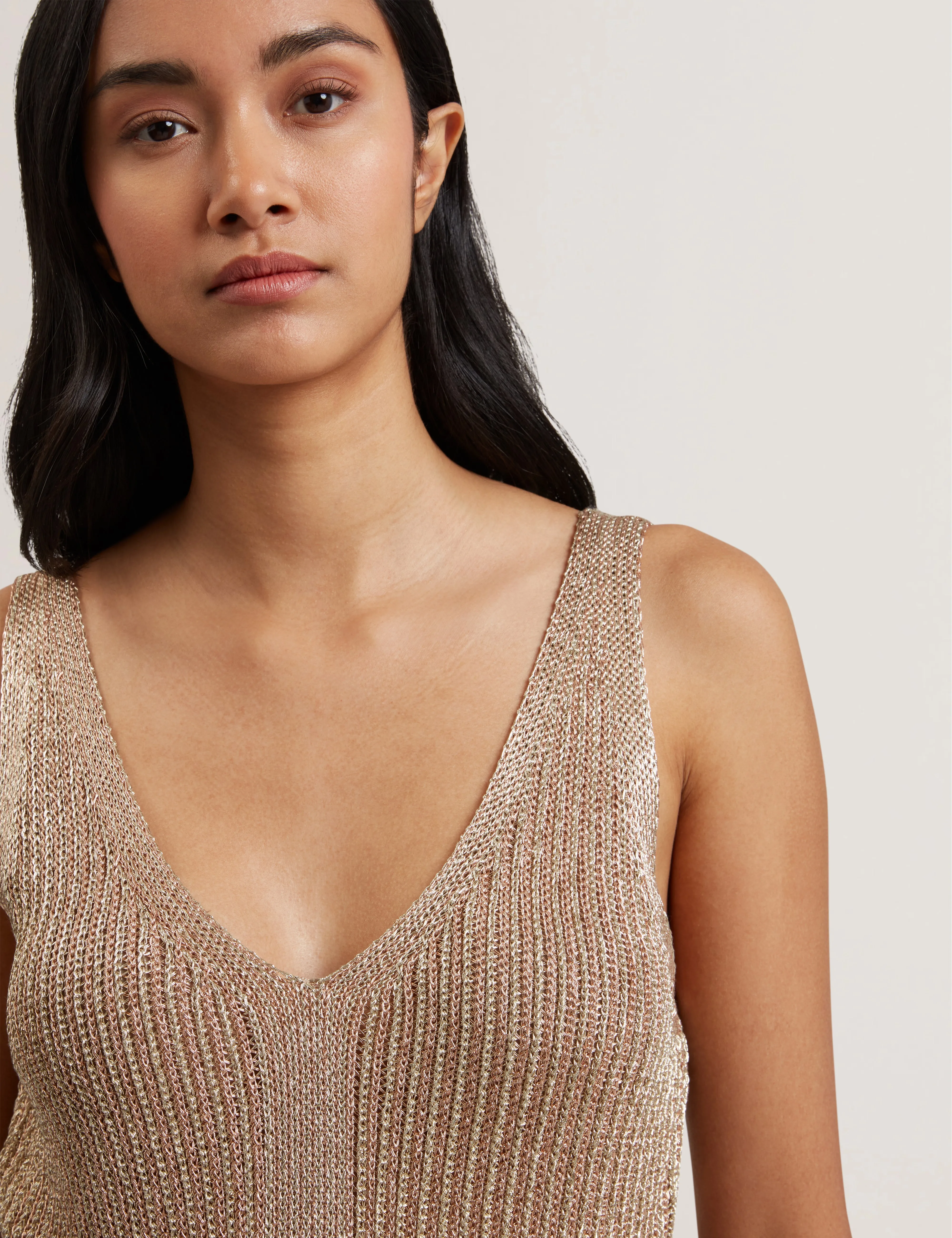 Myylie Chainmail Knitted Vest Gold