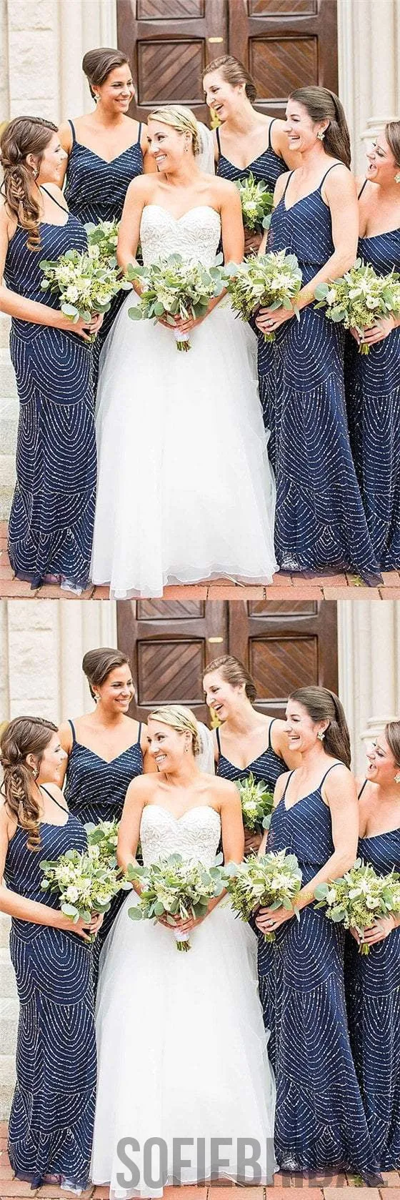 Navy Bridesmaid Dresses, Special Wedding Party Dresses, Cheap Bridesmaid Dresses, PD0424