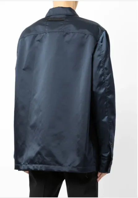 Navy single-breasted fitted jacket