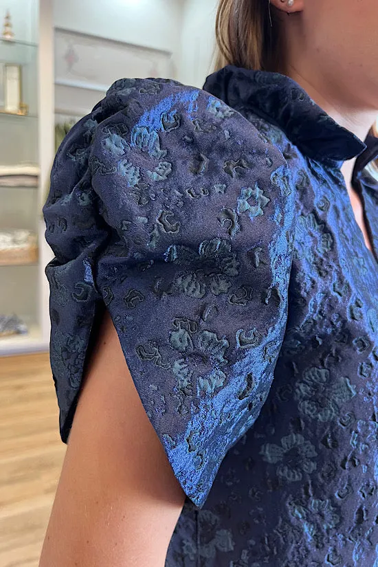 Navy Textured Top
