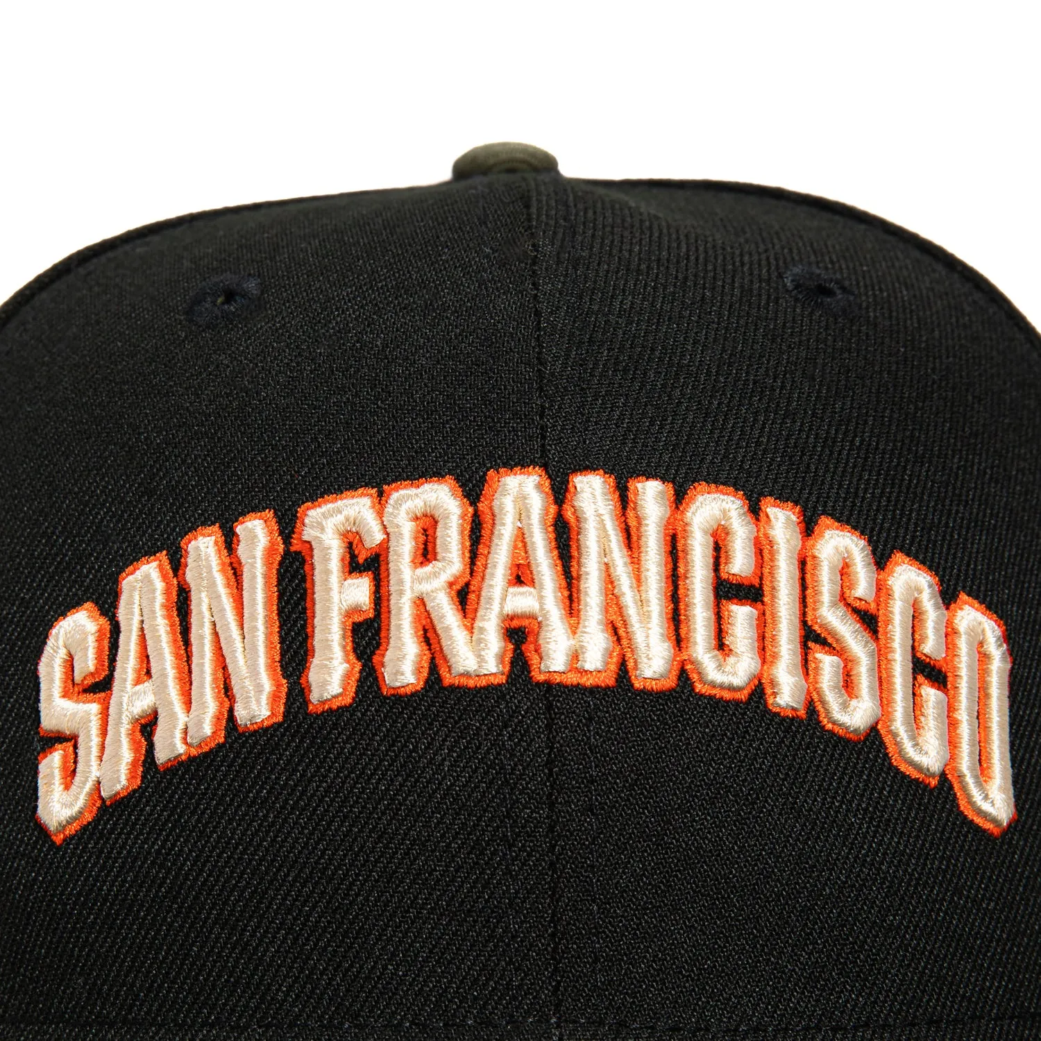 New Era 59Fifty San Francisco Giants 1989 World Series Patch Word Hat - Black, Olive, Orange
