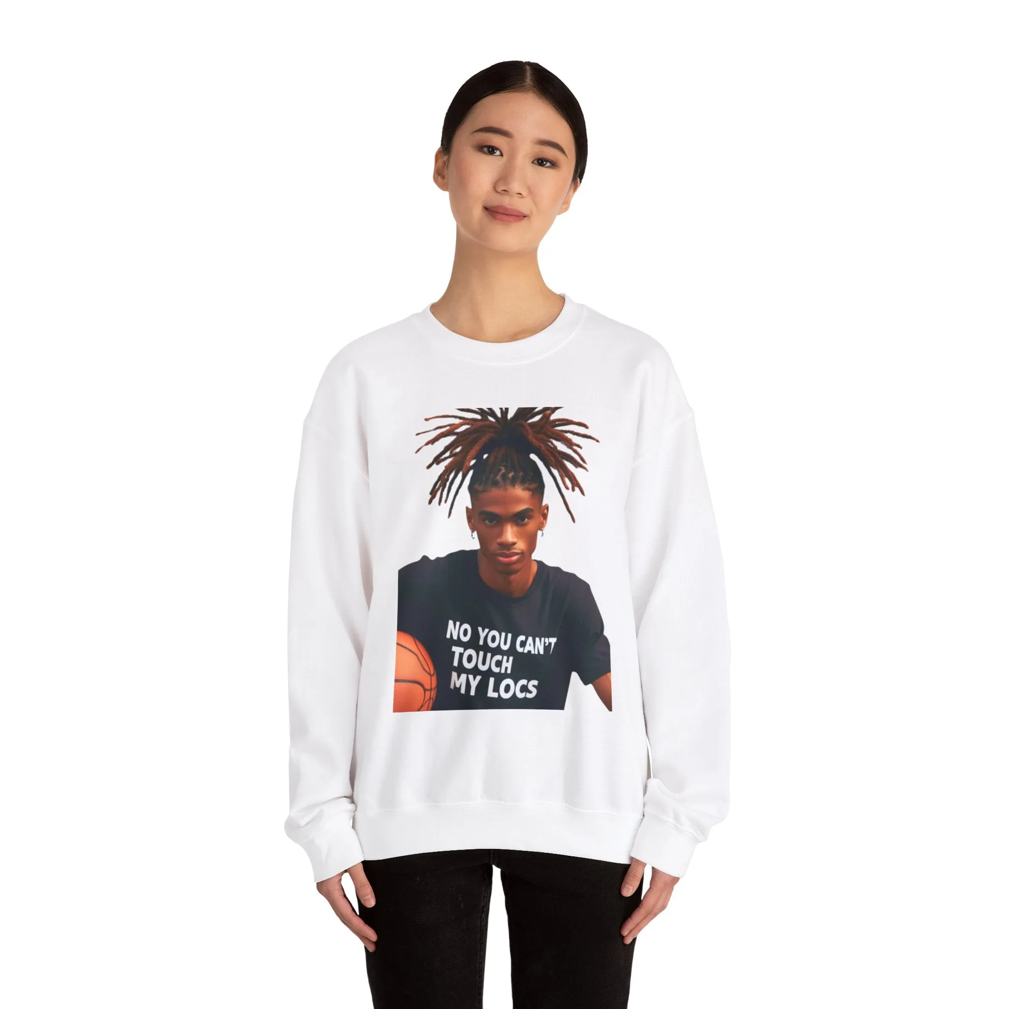 No you can't toch my Locs Unisex Heavy Blend™ Crewneck Sweatshirt