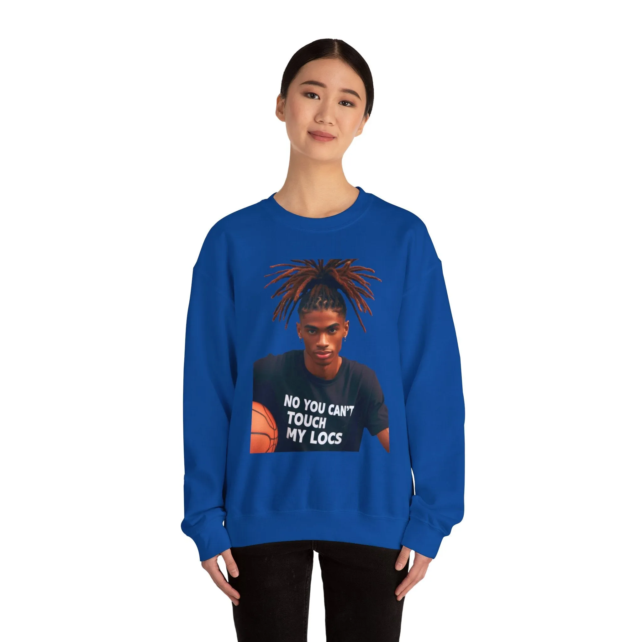 No you can't toch my Locs Unisex Heavy Blend™ Crewneck Sweatshirt