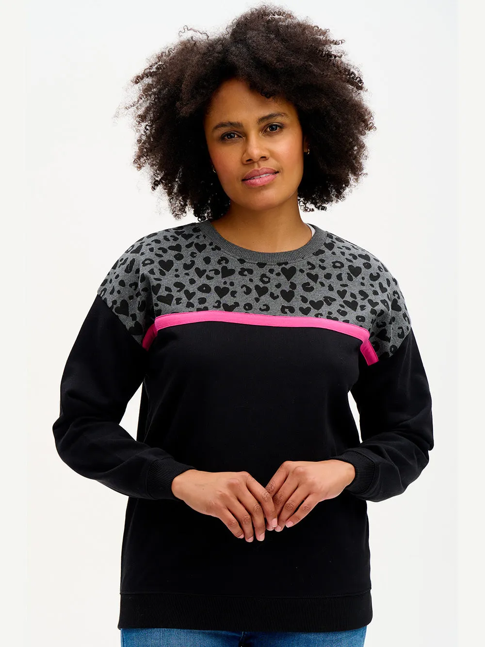 Noah Sweatshirt - BLACK/LEOPARD