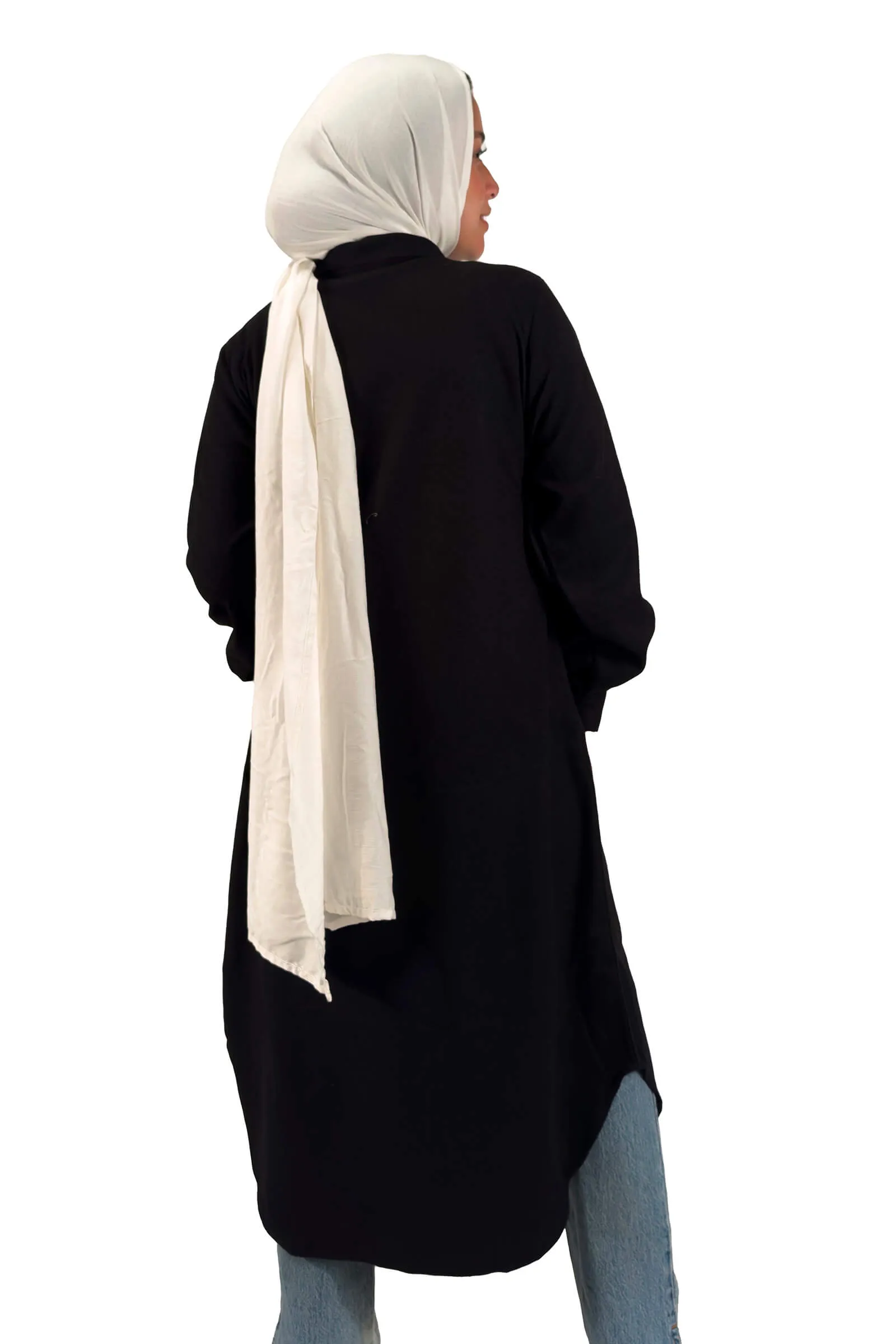 Noir Emma Snap-Front Longline Coat
