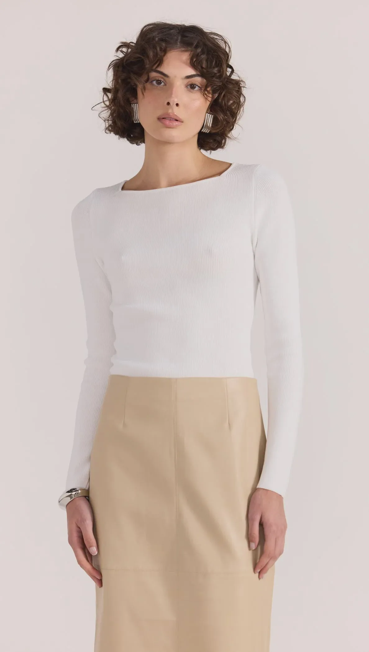 Nora Knit Top White