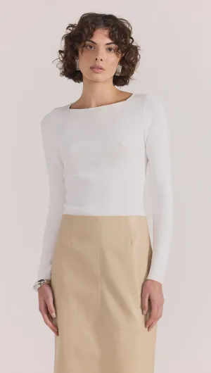 Nora Knit Top White