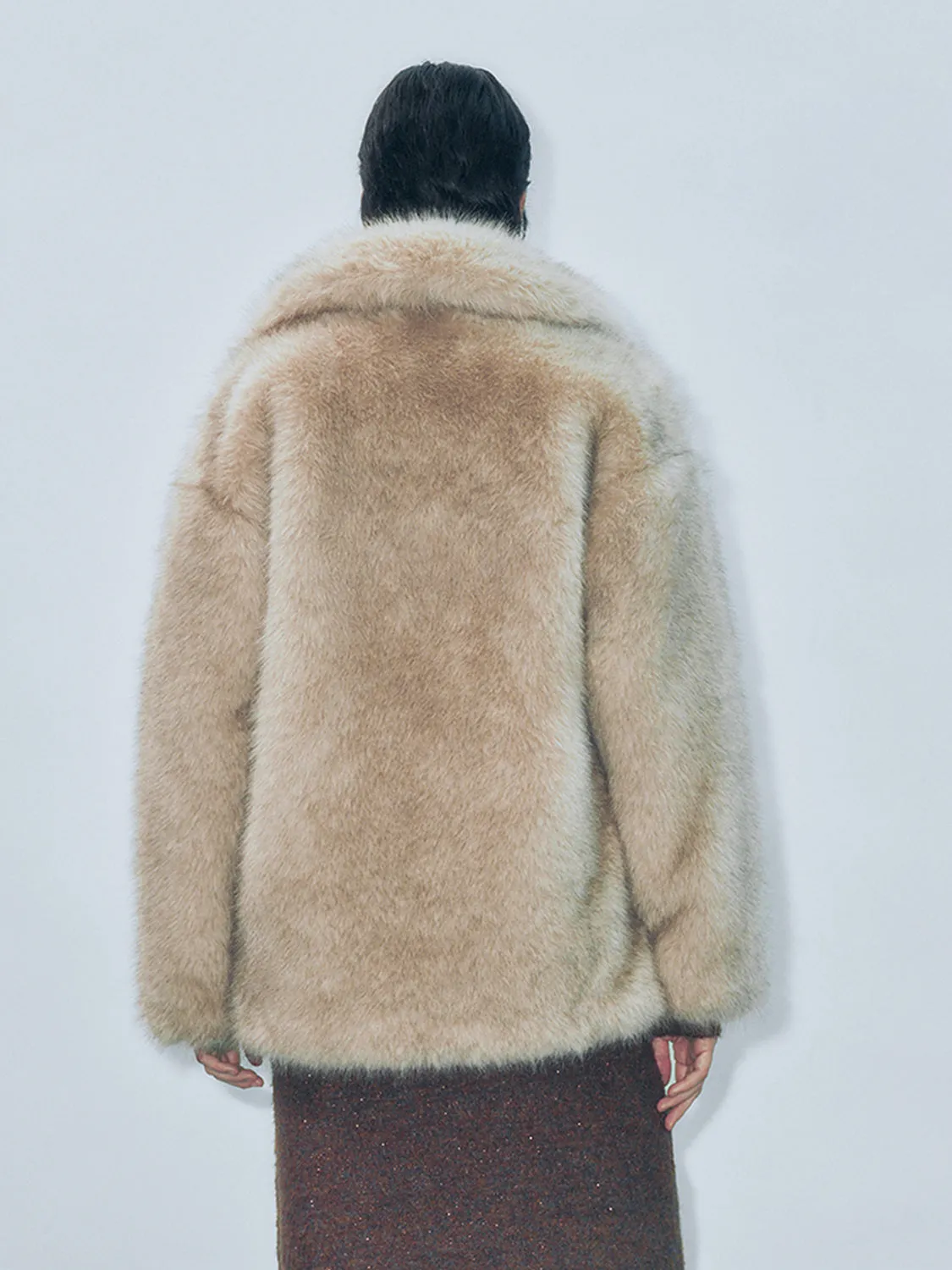 Notched Collar Fur Jackets