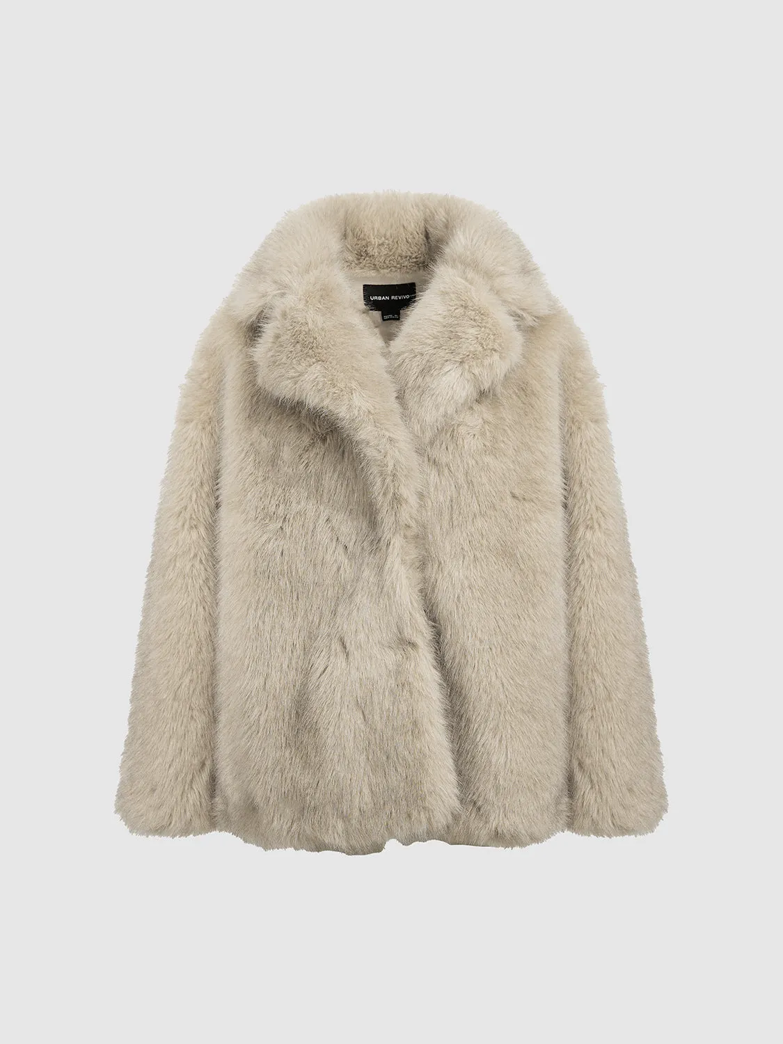 Notched Collar Fur Jackets