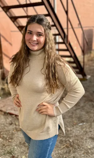 Oatmeal Soft Knit Turtleneck