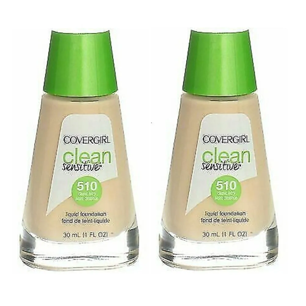 Pack of 2 CoverGirl Clean Sensitive Liquid Foundation, Classic Ivory 510