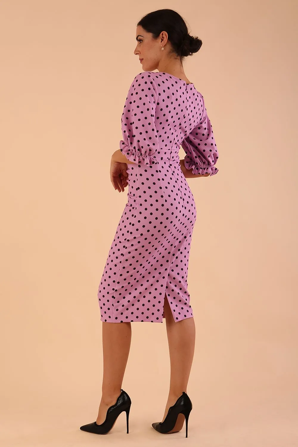 Palacio Polka Dot Print Sleeved Dress