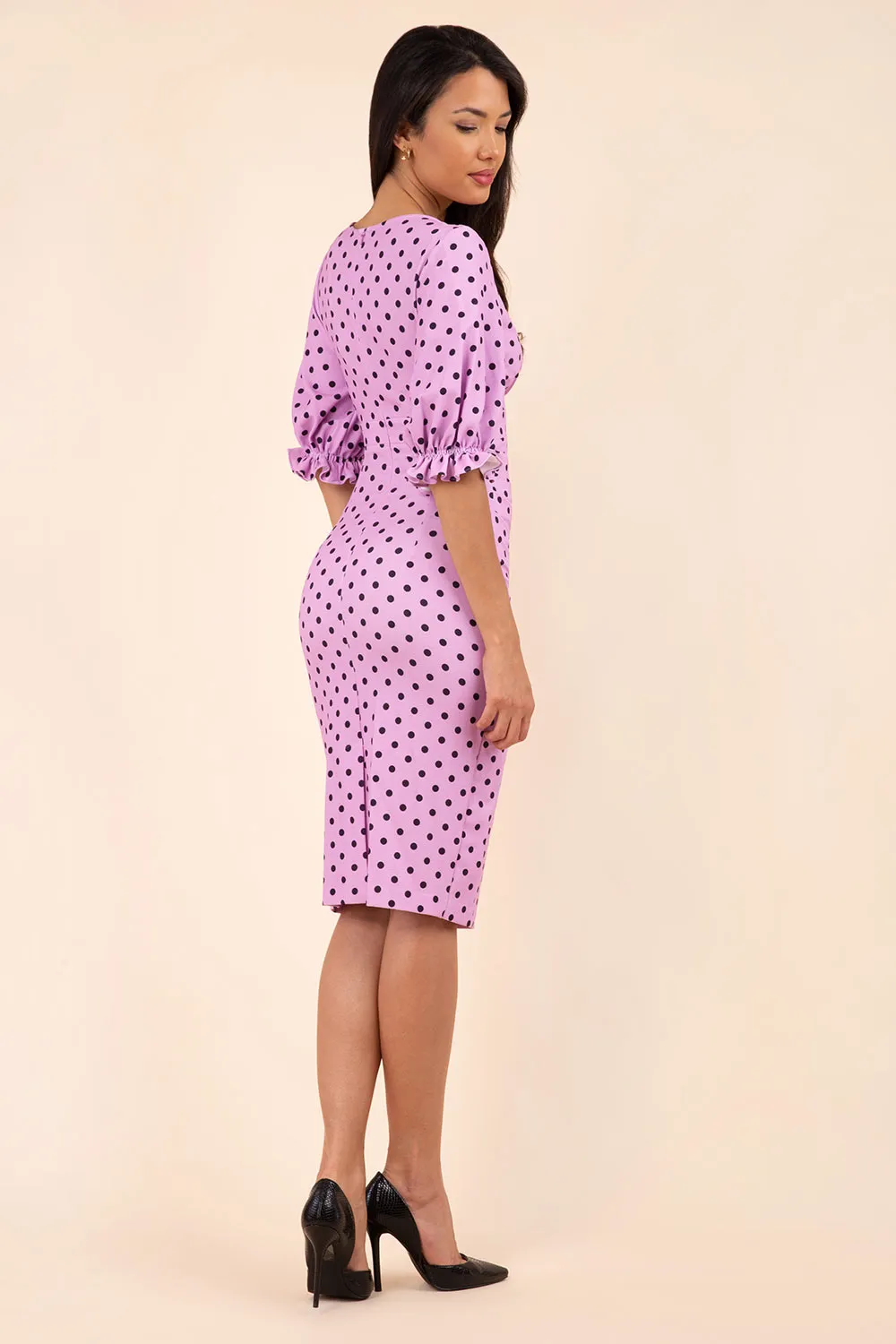 Palacio Polka Dot Print Sleeved Dress