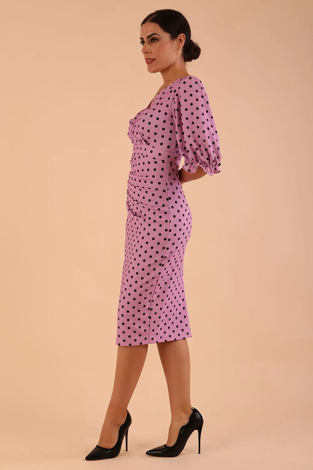 Palacio Polka Dot Print Sleeved Dress