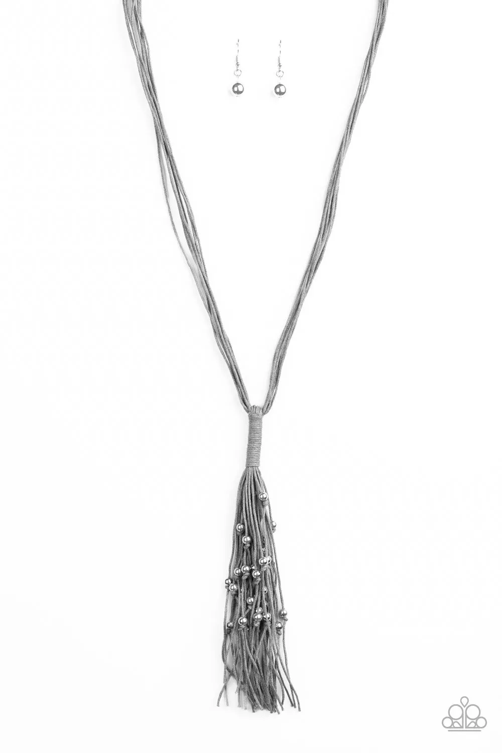 Paparazzi - Hand-Knotted Knockout - Silver Necklace