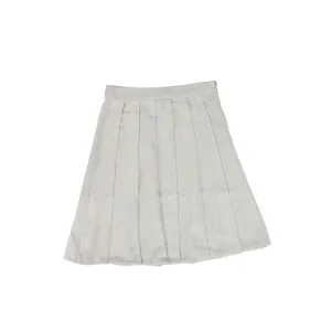 PAPILLON GREY TEXTURED WOOL PLEATED SKIRT [FINAL SALE]