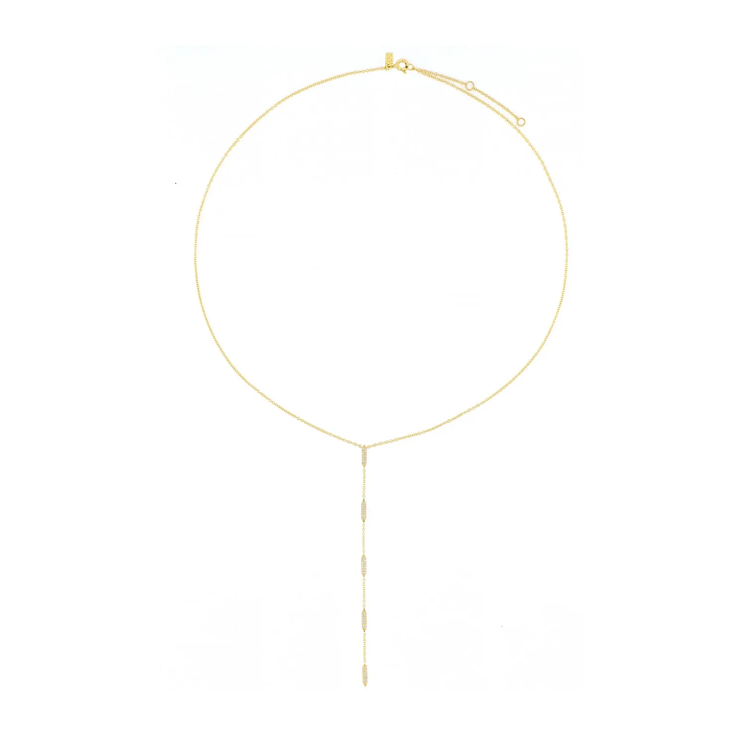 Pave Diamond "On Point" Lariat Necklace