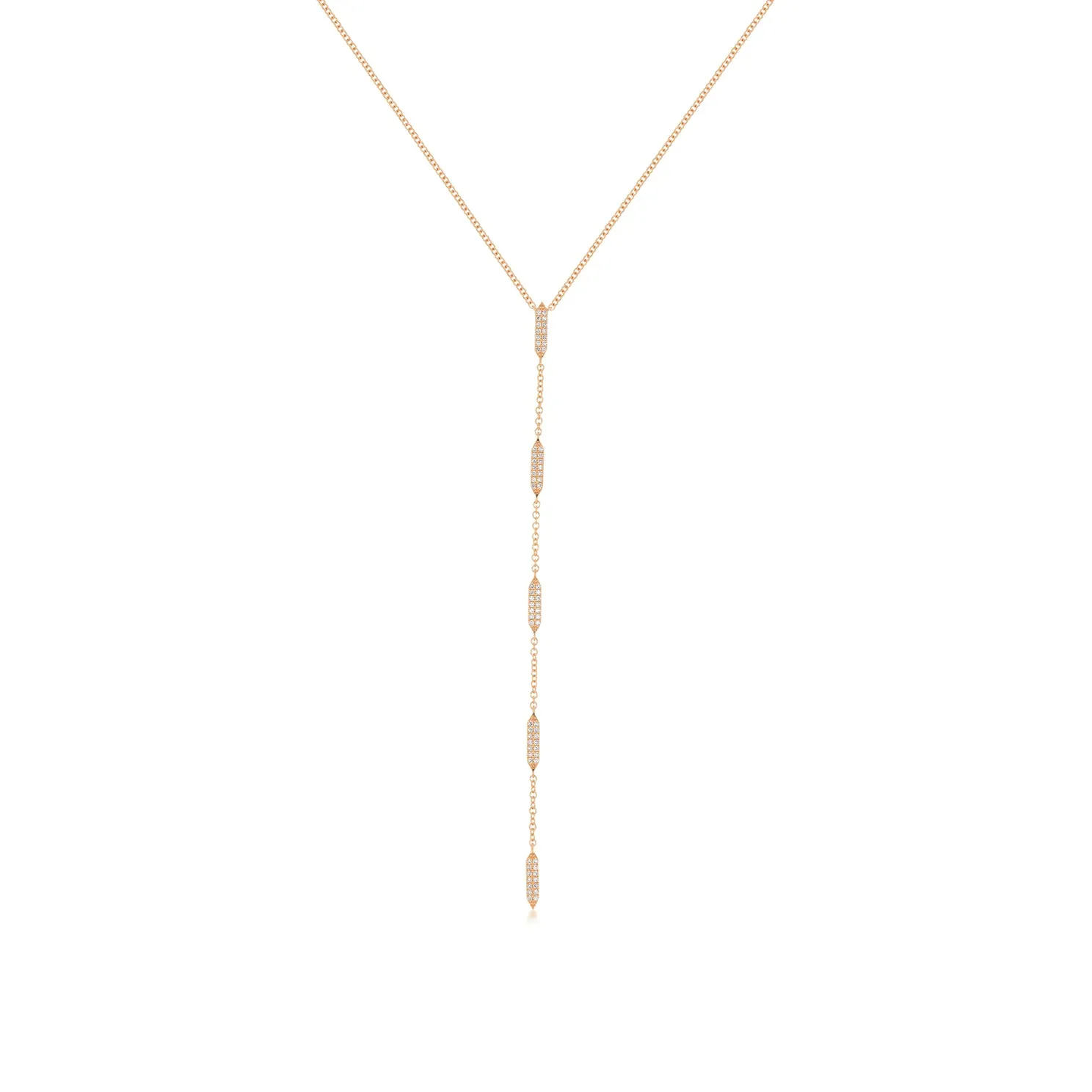 Pave Diamond "On Point" Lariat Necklace