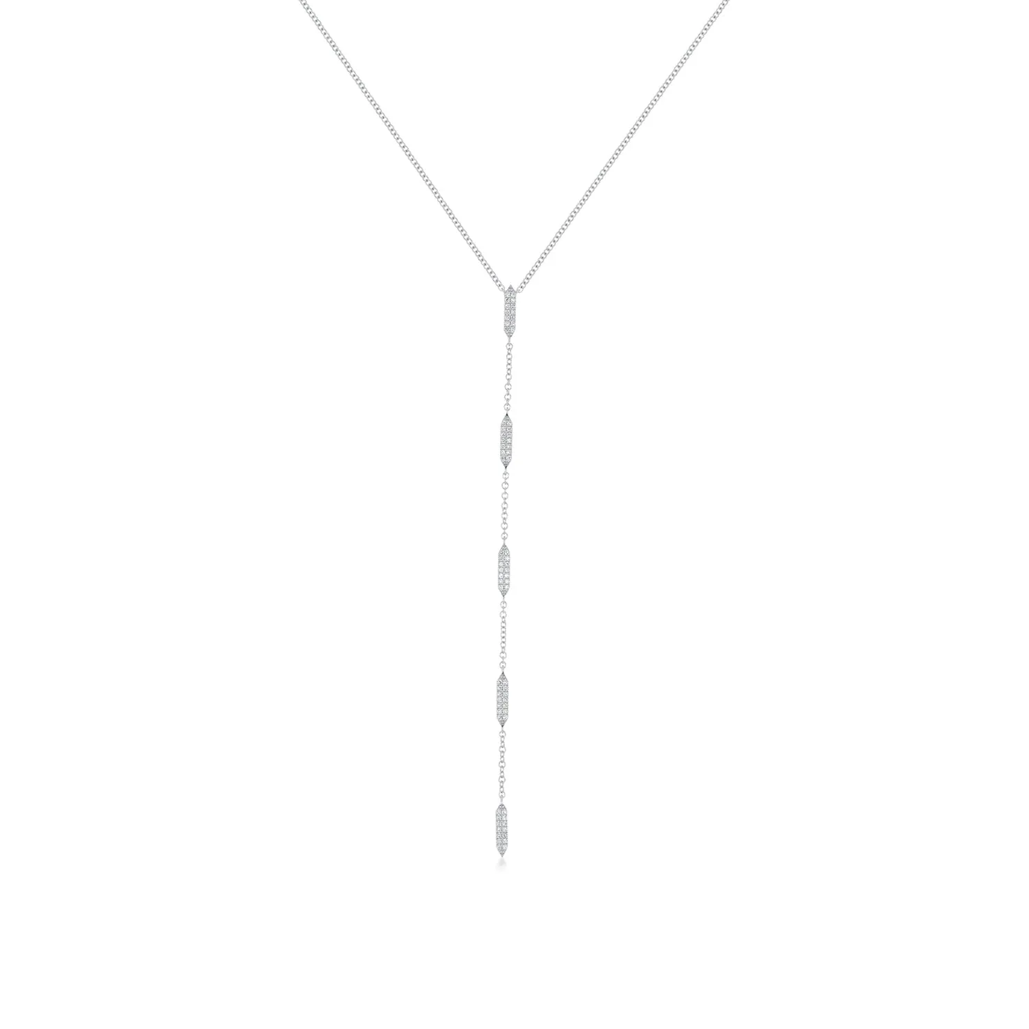 Pave Diamond "On Point" Lariat Necklace