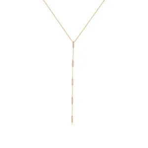 Pave Diamond "On Point" Lariat Necklace