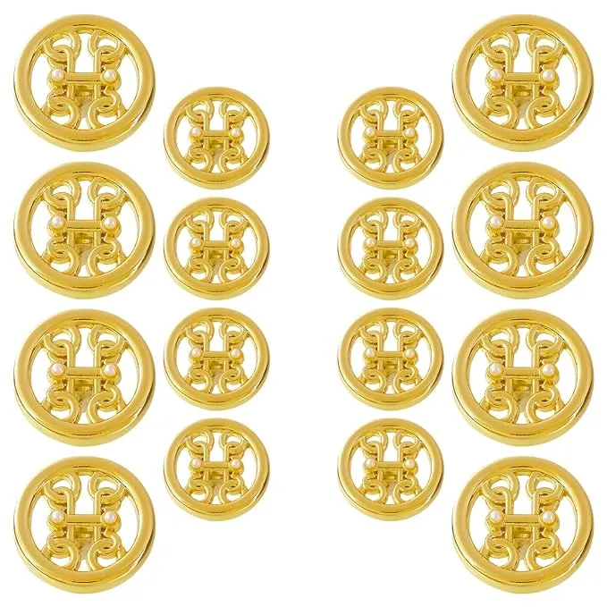 Pearl and Gold Metal Buttons