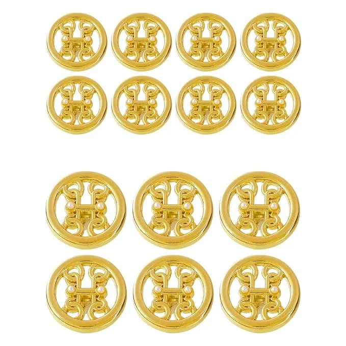 Pearl and Gold Metal Buttons