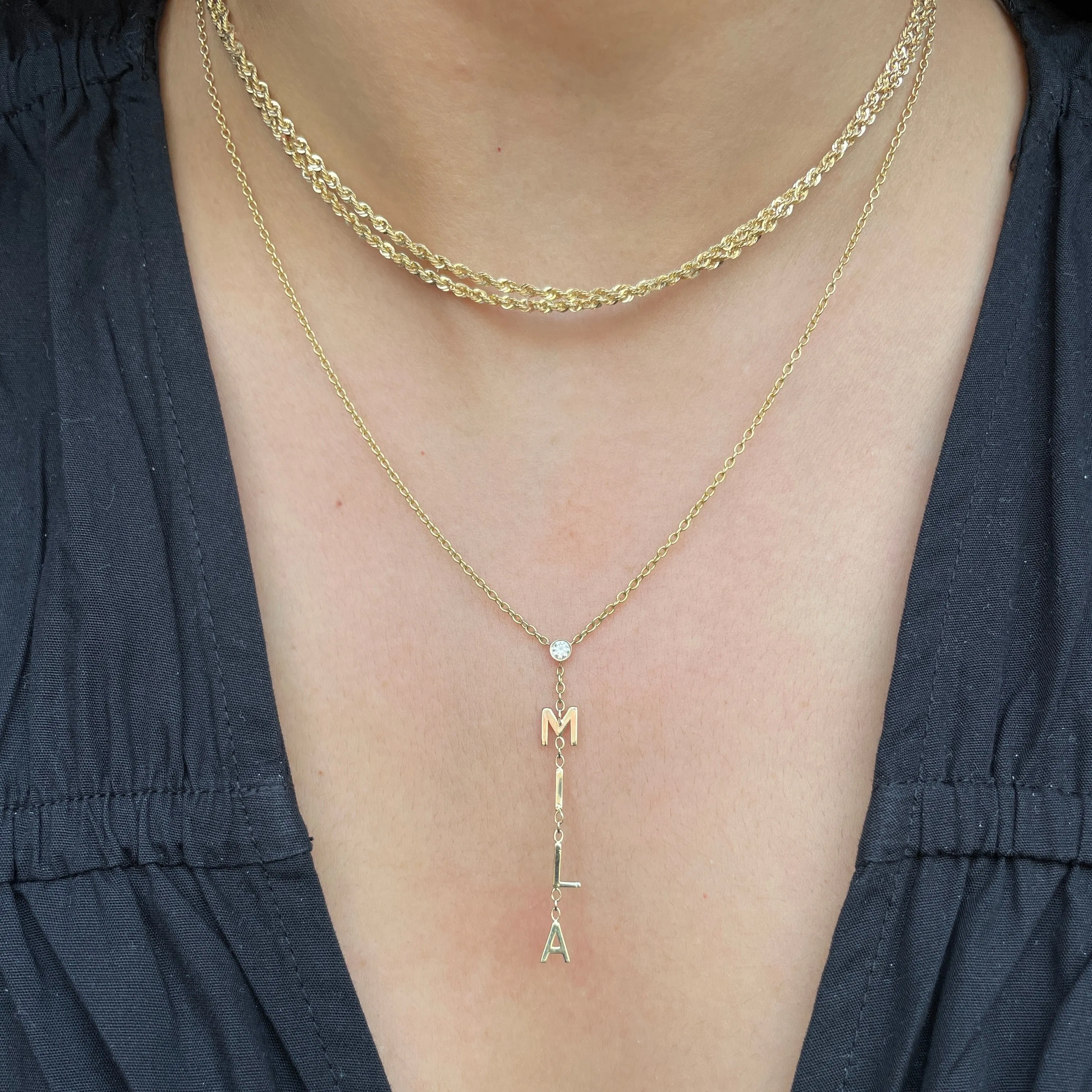 Personalized Drop Initial Necklace