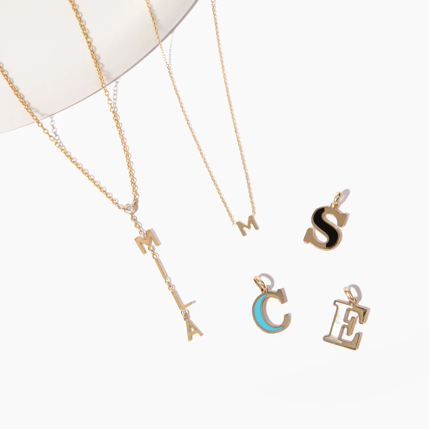 Personalized Drop Initial Necklace