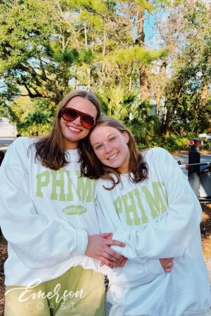 Phi Mu Bold White PR Crewneck