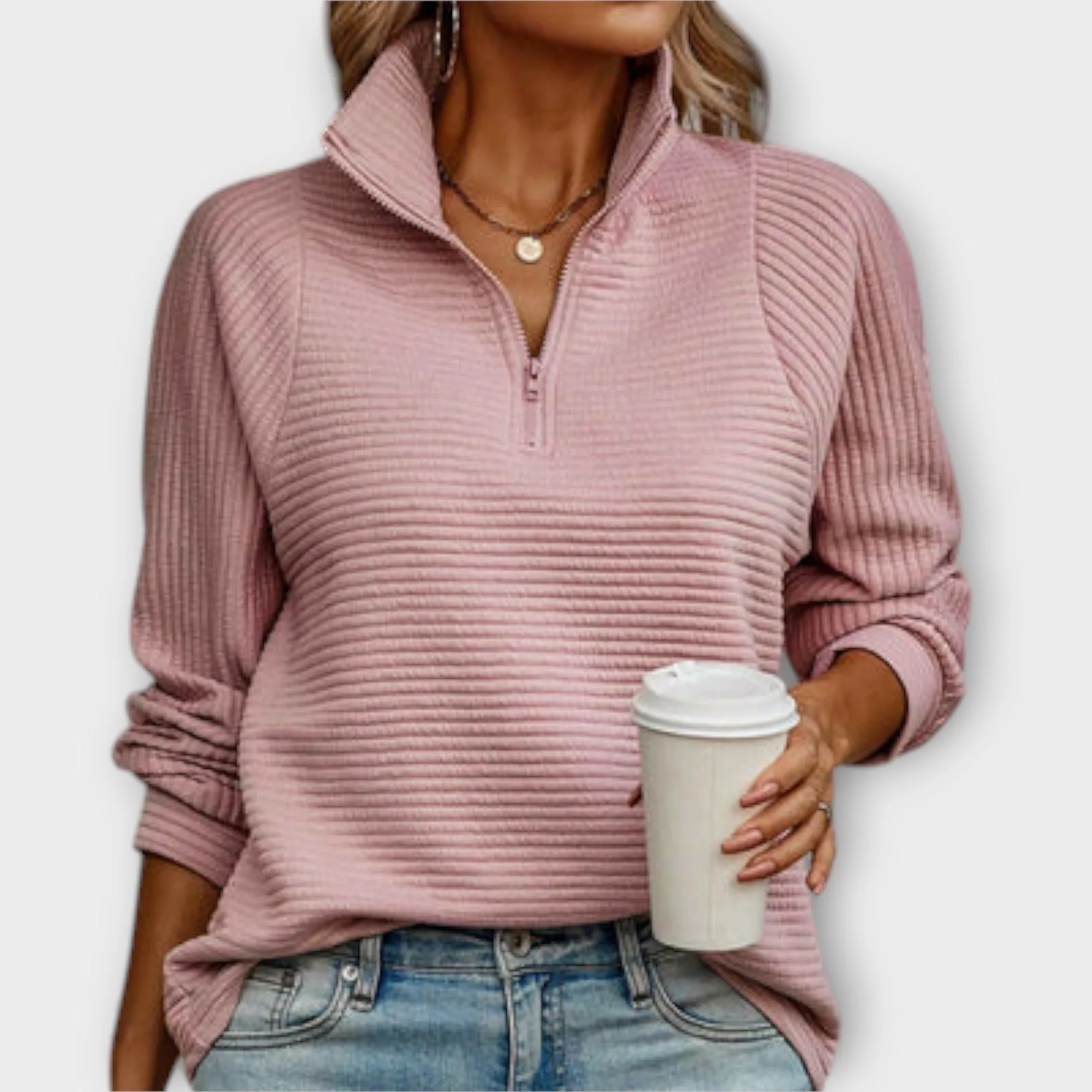 PHYLLIS - QUARTER-ZIP SWEATER