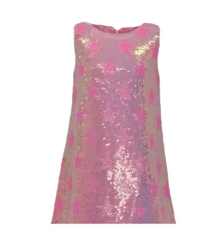 Pink Stars Sequin Dress