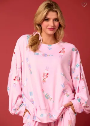 Pink Velour Nutcracker Sweatshirt