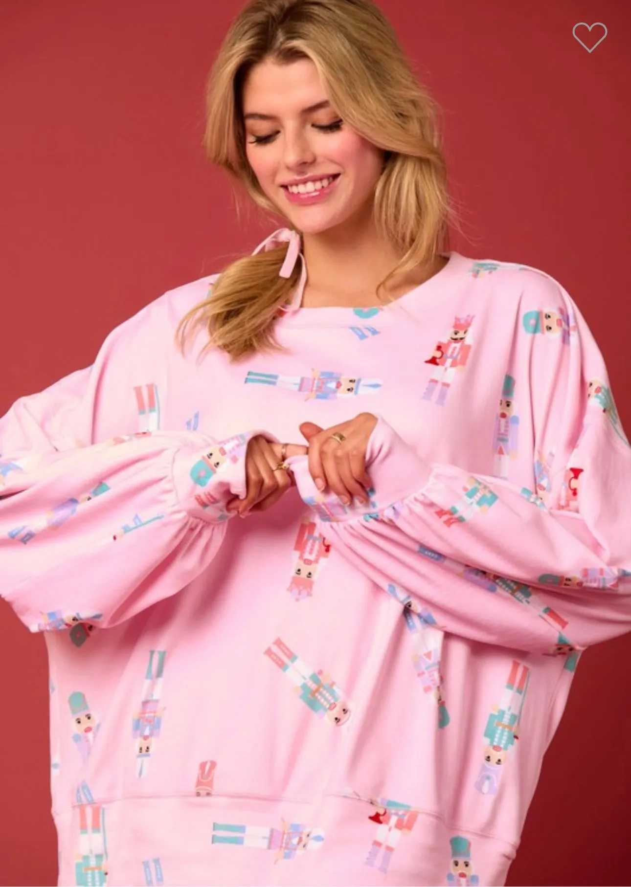 Pink Velour Nutcracker Sweatshirt