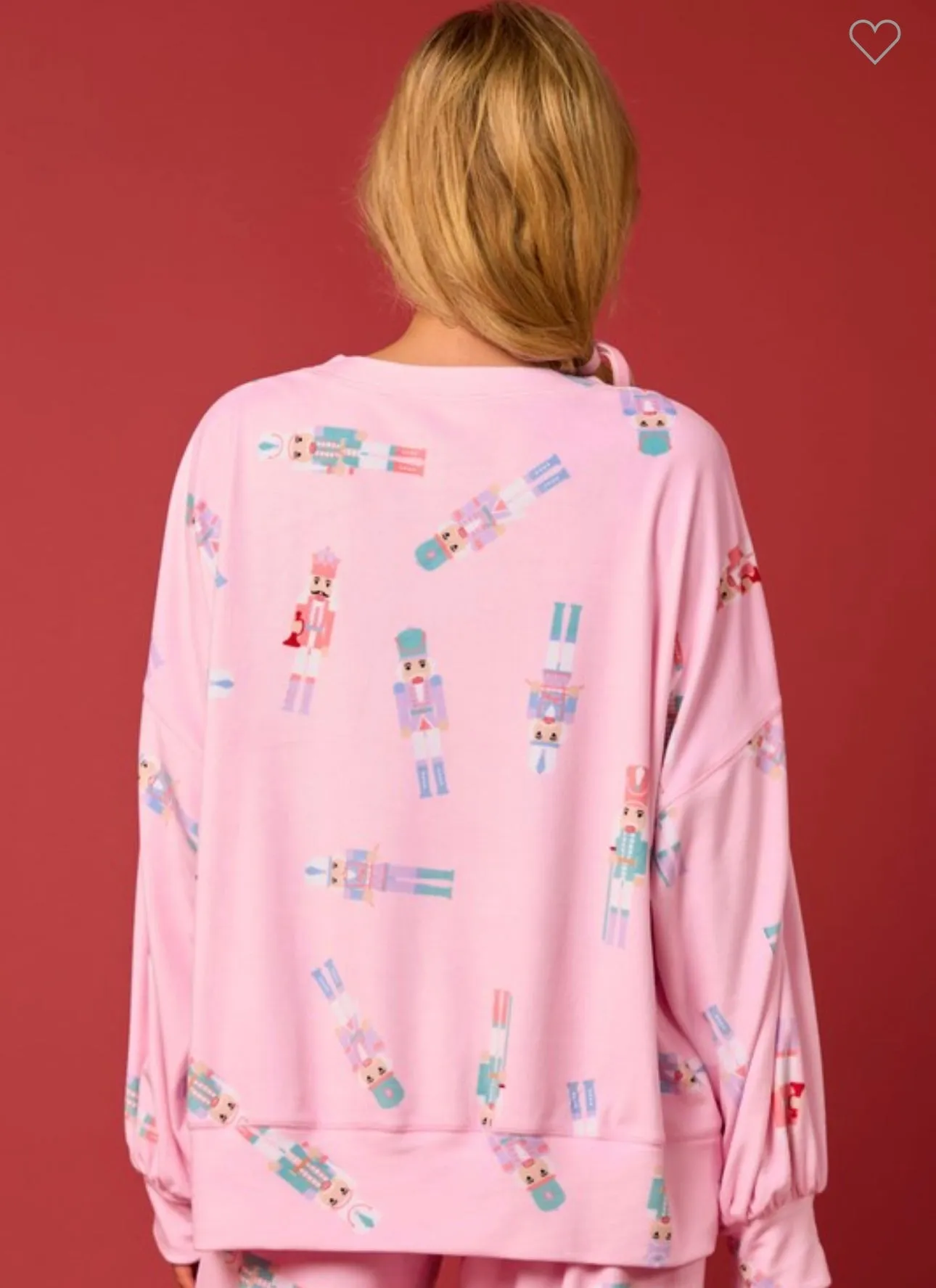 Pink Velour Nutcracker Sweatshirt