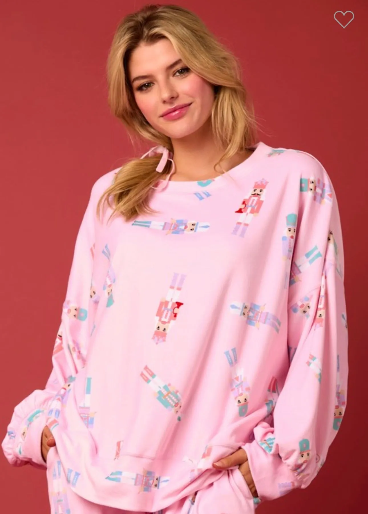 Pink Velour Nutcracker Sweatshirt