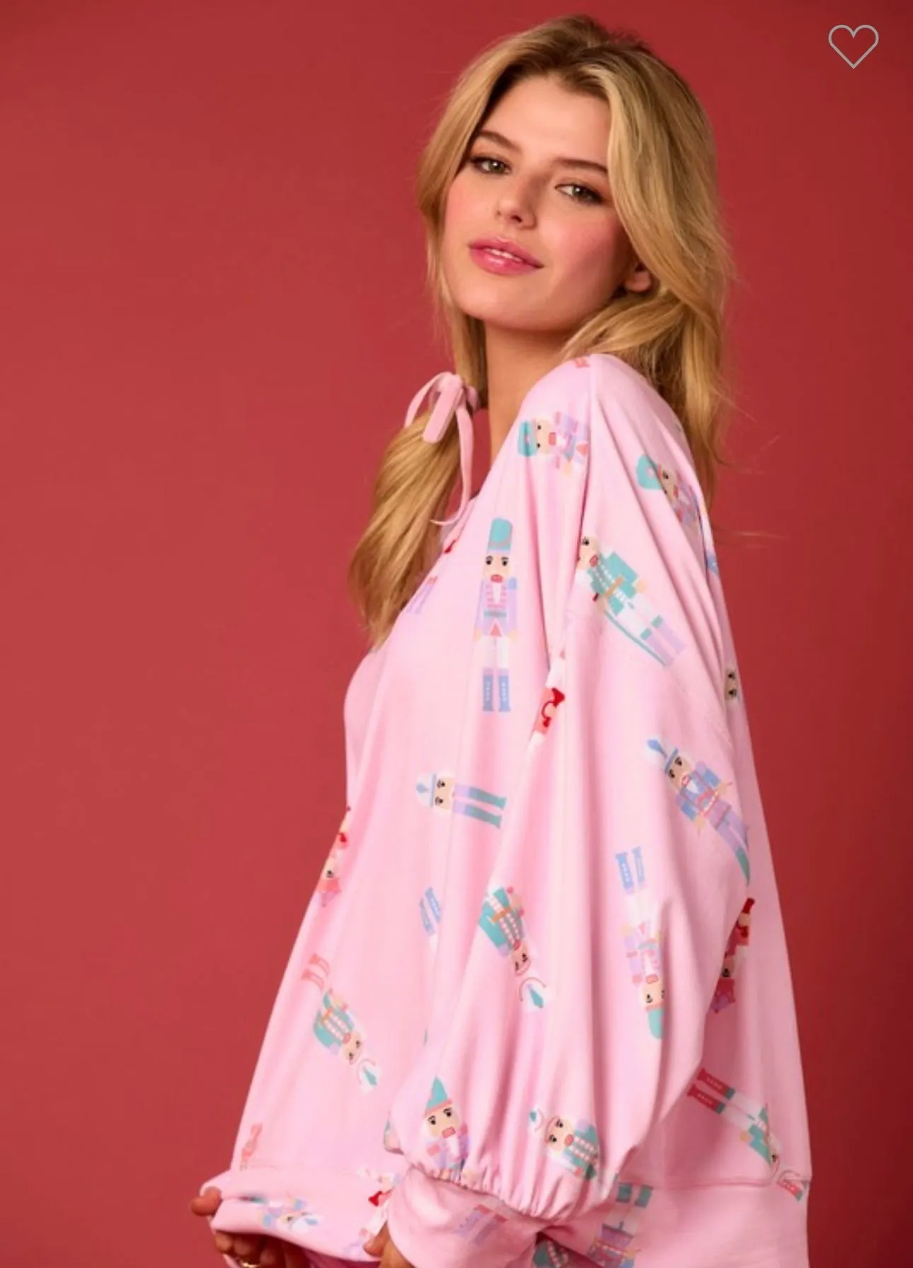 Pink Velour Nutcracker Sweatshirt