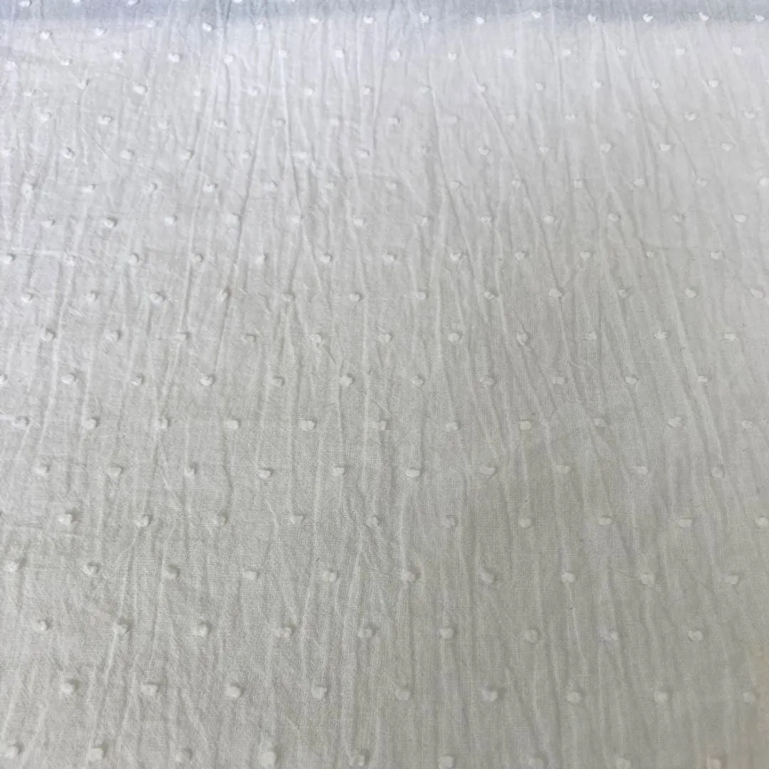 Plumetis - Crinkle Swiss Dot - White