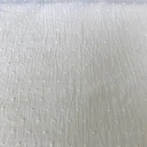 Plumetis - Crinkle Swiss Dot - White