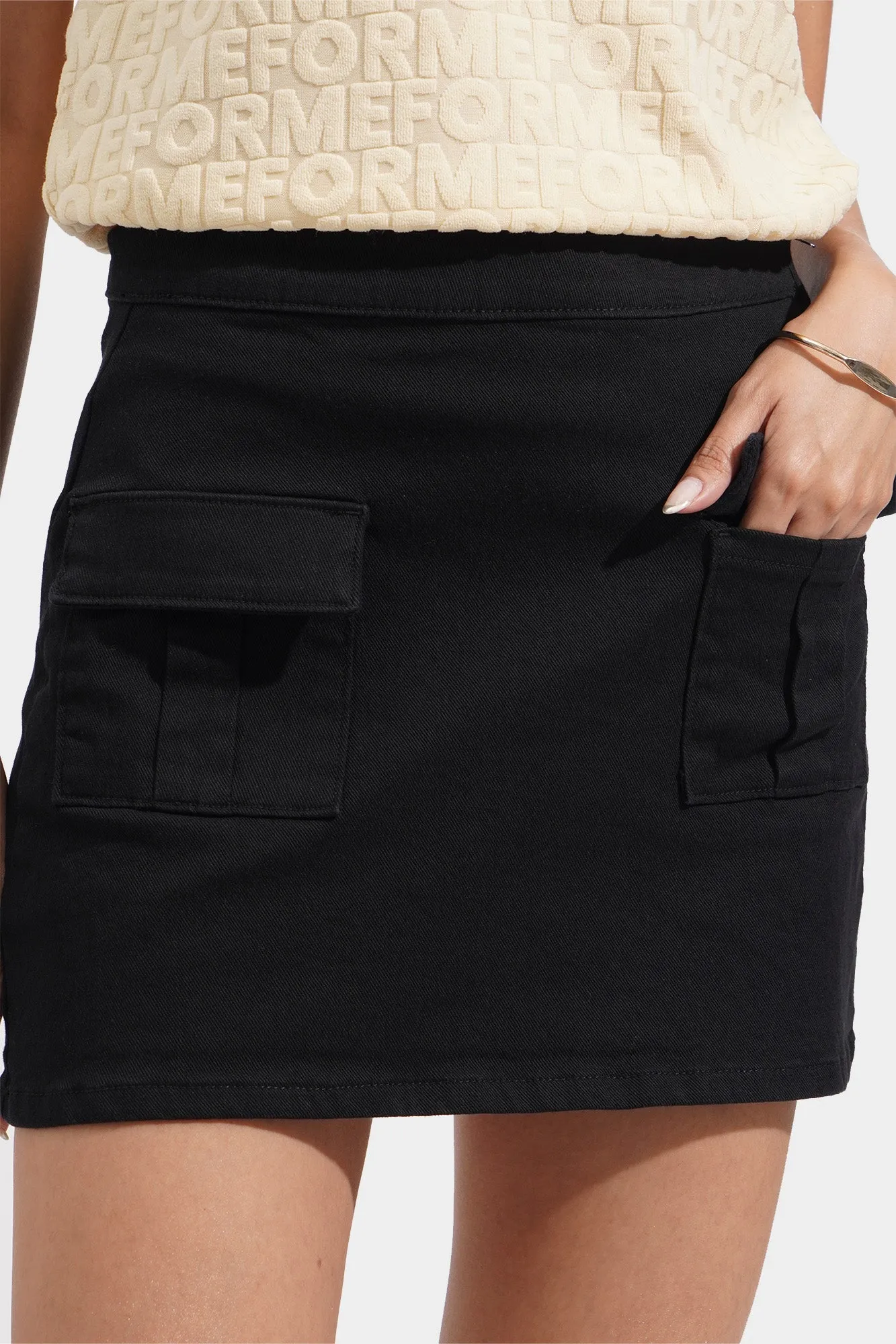 Pocket Detail Mini Skirt