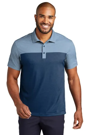Port Authority Fine Pique Blend Blocked Polo K831 Aegean Blue/ Aegean Blue Heather