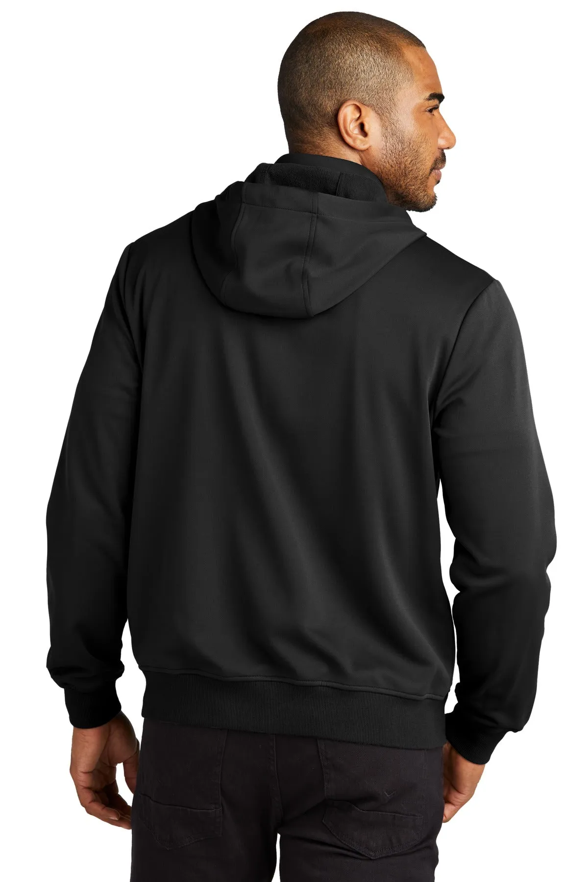 Port Authority Smooth Fleece Hooded Jacket F814 Deep Black