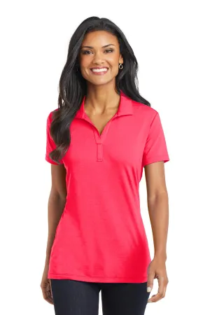 Port Authority Women's Cotton Touch Performance Polo. L568 Hot Coral